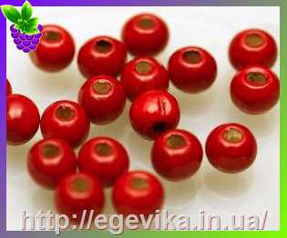 Купить Бусина дерев'яна, 16х18 мм, колір червоний корал