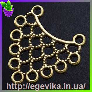 Купить Коннектор, 11 отворів, колір античне золото, 23х23х1 мм