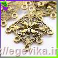 <span>Коннектор,</span>  6 отворів, колір античне золото, 36,5х34х1,5 мм