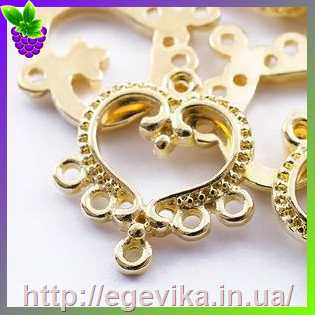 Купить Коннектор, 6 отворів, колір золото, 21,5х19,5х2 мм