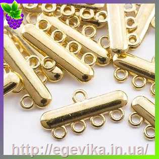 Купить Коннектор, 5 отворів, колір золото, 23х11х2 мм