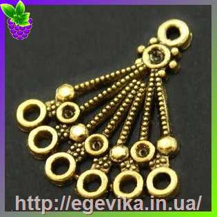 Купить Коннектор, 7 отворів, колір античне золото, 28х24х1,5 мм