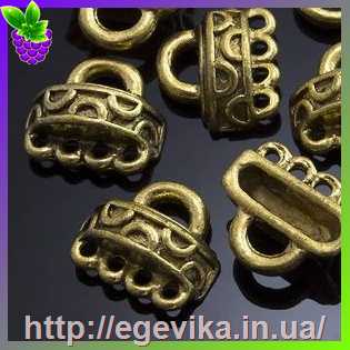 Купить Коннектор, 5 отворів, колір античне золото, 11х13х5 мм