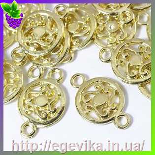 Купить Коннектор, 2 отворів, колір золото, 19х12х2 мм