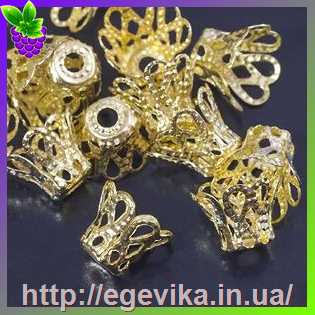 Купить Концевик конус, колір золото, 8х6 мм