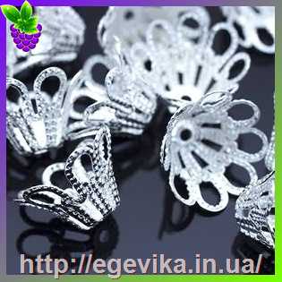 Купить Концевик конус, колір срібло, 14х9 мм