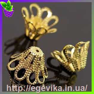 Купить Концевик конус, колір золото, 14х9 мм