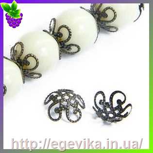 Купить Обниматель, шапочка для бусин, колір бронза, 10х4 мм