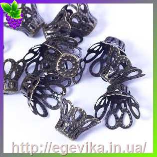 Купить Концевик конус, шапочка для бусин, колір бронза, 12х8 мм