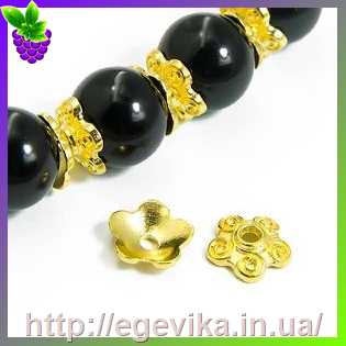 Купить Обниматель, шапочка для бусин, колір античне золото, 10х4 мм