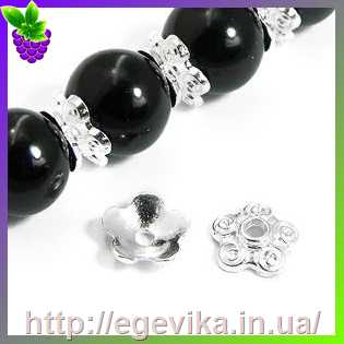 Купить Обниматель, шапочка для бусин, колір  срібло, 10х4 мм