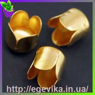 Купить Концевик конус, шапочка для бусин, колір золото, 6,5х7 мм