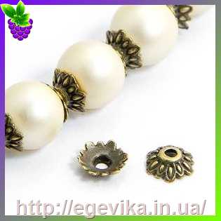 Купить Обниматель, шапочка для бусин, колір бронза, 8х2,5 мм