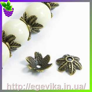 Купить Обниматель, шапочка для бусин, цвет бронза, 11х5 мм