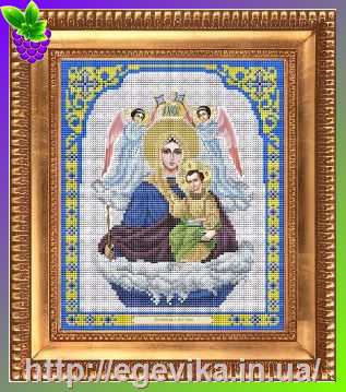 Купить Схема, частичная вышивка бисером, габардин,  икона 