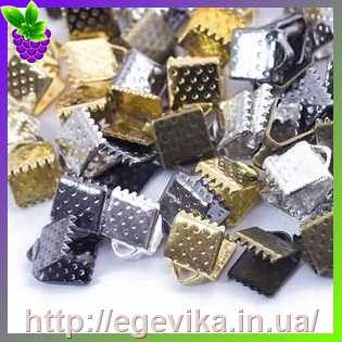 Купить Затиски для стрічок, колір срібний, 5 мм, 2 шт