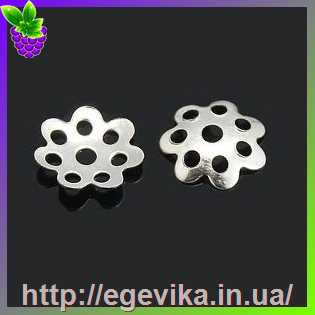 Купить Обниматель, шапочка для бусин, колір платина, 8х2 мм, 10 шт