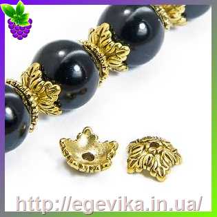 Купить Обниматель, шапочка для бусин, колір античне золото, 10х4 мм