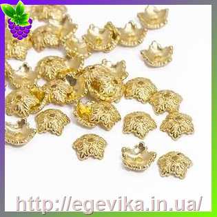 Купить Обниматель, шапочка для бусин, колір золото, 10х4 мм