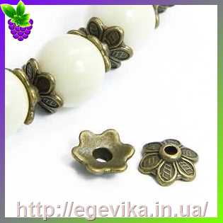 Купить Обниматель, шапочка для бусин, колір бронза, 10,5х3,5 мм