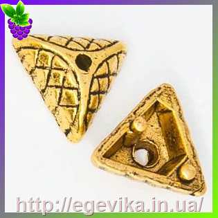 Купить Обниматель, шапочка для бусин, колір античне золото, 10х4 мм