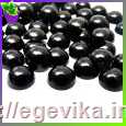 <span>Кабошон</span>  половина акрилової бусини, колір чорний (перли), 9 мм, 10 шт
