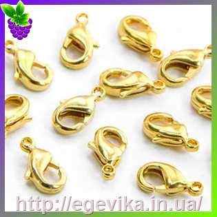 Купить Застежка карабин-лобстер, цвет золото, 10х5 мм