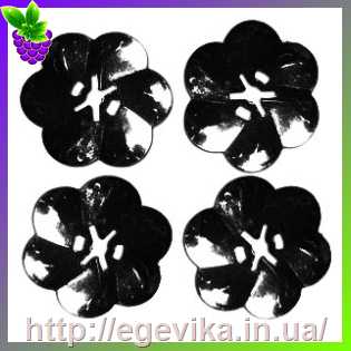 Купить Пайетки квітка, колір чорний, 10 шт