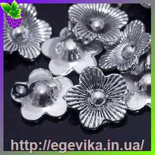 Купить Кулон-Підвіска, квітка, колір платина,  13,5х13,5 мм