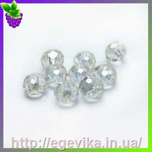 Купить Бусина скляна гранована, колір прозорий, 4 мм, 5 шт