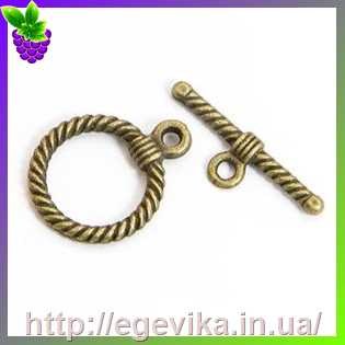 Купить Застібка тогл, колір бронза, 22,5x17,5x3,5 мм