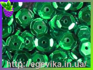 Купить Пайетки, колір зелений, 1.6 - 2 г