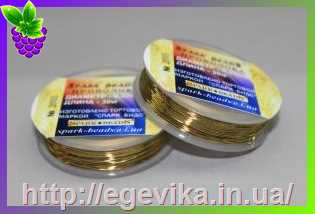 Купить Проволока для бисера, цвет золото, 0,33 мм