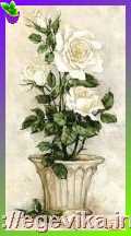 Схема, частичная вышивка бисером, атлас, "Белые розы"