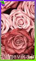 Схема, полная вышивка бисером, атлас, "Пудровые розы"