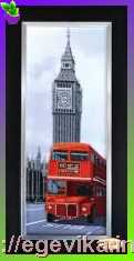 Набор, частичная вышивка бисером, атлас, "Города мира. Лондон"
