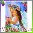 Схема, частичная вышивка бисером, габардин,  "Цветочный ангел" ("Квітковий ангел")
