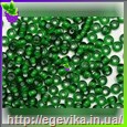 <span>Бісер,</span>  №55066а, колір зелений насичений, пакет  10 г, СОРТ 1