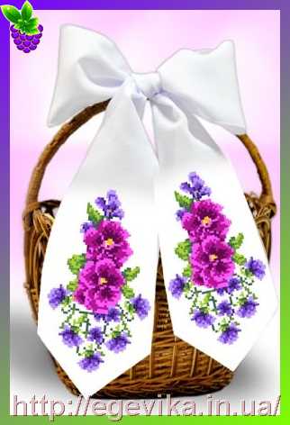 Купить Бант пасхальний на великодній кошик, вишивка бісером, габардин, 