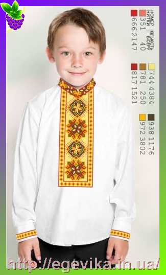 Купить Пошита хлопчача сорочка, білий габардин (11251)