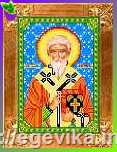 Схема, часткова вишивка бісером, габардин, ікона "Св. Тарасий еп. Константинопольський"