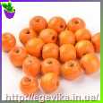 <span>Бусина</span>  дерев'яна, 10 мм, колір морквяний