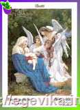 Схема, часткова вишивка бісером, полиэстровое атласне полотно, "Пісня ангелів" (картина художника Адольфа Вільяма Бугро)