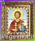 Схема, часткова вишивка бісером, атлас, ікона "Святий мученик Євгеній"