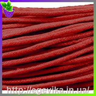 Купить Вощений шнур, колір яскраво-червоний, 1-1,2 мм