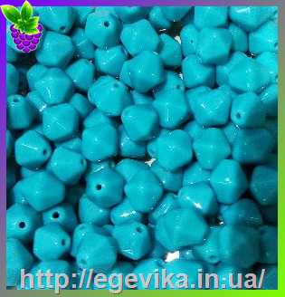 Купить Бусина, синтетична бірюза (говлит), колір бірюзовий, ромбовидної форми, 8х8 мм