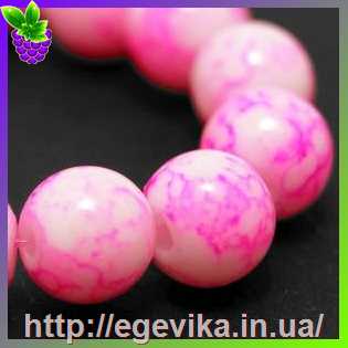 Купить Бусина скляна, колір рожевий, 8 мм