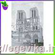 Схема, повна вишивка бісером, атлас, "Самий величний Собор Франції" (чорно-білий)