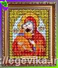 Схема, часткова вишивка бісером, габардин, ікона "Пресвята Богородиця "Владимирська"