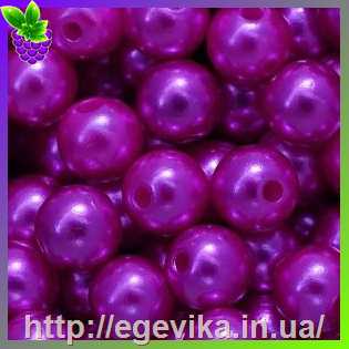 Купить Бусина перлова, акрил, колір темно-рожевий, 8 мм